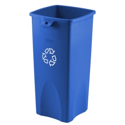 Wertstoff- und Abfallbehälter "Untouchable", rechteckig, 87 Liter, Farbe blau mit Recycling-Symbol
