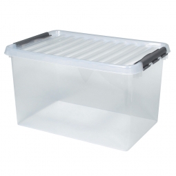 Clipbox mit Deckel, Inhalt 62 Liter, LxBxH 600x400x340 mm, Polypropylen (PP), transparent