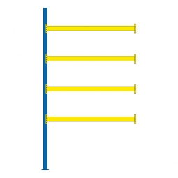 Paletten-Anbauregal mit 4 Paar Tragbalken für 15 Europaletten, Fachlast 2900 kg/Tragbalkenpaar, BxTxH 2785 x 1100 x 5000 mm Paletten-Anbauregal mit 4 Paar Tragbalken für 15 Europaletten, Fachlast 2900 kg/Tragbalkenpaar, BxTxH 2785 x 1100 x 5000 mm