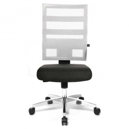 Drehsessel X-Pander, Sitz schwarz, Netzrücken weiß, Sitz BxTxH 480x480x410-530 mm, Rückenlehnenhöhe 600 mm, belastbar bis 110 kg