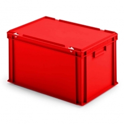 Euro-Deckelbehälter aus PP, LxBxH 600x400x330 mm, rot