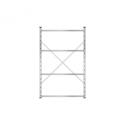 Fachboden-Steck-Grundregal mit 4 Fachböden, glanzverzinkt, BxTxH 1270x615x2000 mm Fachboden-Steck-Grundregal mit 4 Fachböden, glanzverzinkt, BxTxH 1270x615x2000 mm