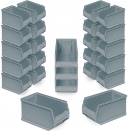 20x Sichtbox PROFI LB4, grau + GRATIS: 5 zusätzliche Sichtboxen geschenkt!