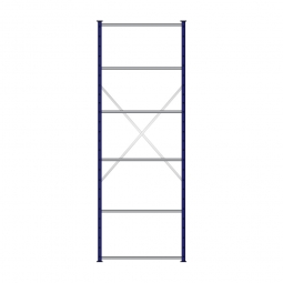 Fachbodenregal Flex mit 6 Fachböden, Stecksystem, kunststoffbeschichtet, BxTxH 1070x615x3000 mm, Tragkraft 165 kg/Boden