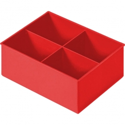 Einsatzkasten für Stapelbehälter, Kreuztrennwand, LxBxH 170x137x65 mm, Polystyrol (PS) rot