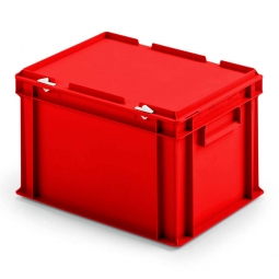 Euro-Deckelbehälter aus PP, LxBxH 400x300x245 mm, rot