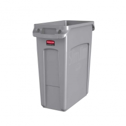 Abfallbehälter "Slim Jim" mit Lüftungskanälen, 60 Liter, grau