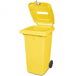 Müllbehälter mit Papiereinwurf, verschließbar, 240 Liter, gelb