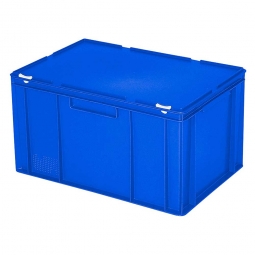 Euro-Aufbewahrungsbox mit Deckel, LxBxH 600x400x330 mm, 63 Liter, blau