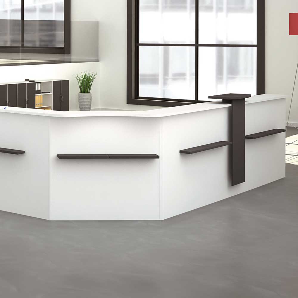 Taschenablage für Empfangstheke "SUPERIOR", gebogen, BxT 500x150 mm