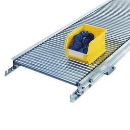 Klein-Rollenbahn, LxB 1500x240 mm, Bahnbreite: 200 mm, Achsabstand: 50 mm, Tragrollen Ø 30x1,0 mm
