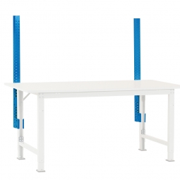Seitenholme für Pack- und Beistelltisch, lichtblau, Länge 1200 mm, Profilstahl 60x55 mm, VE = 2 Stück