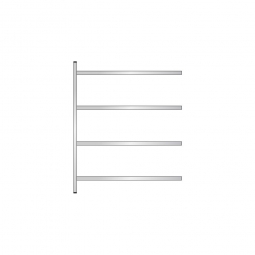 Edelstahl-Steck-Anbauregal, BxTxH 1475x300x1800 mm, mit 4 Regalböden T: 250 mm