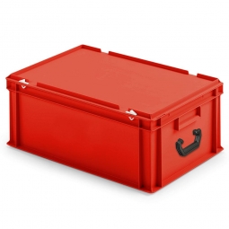 Euro-Koffer aus PP mit 2 Tragegriffen, LxBxH 600x400x230 mm, rot