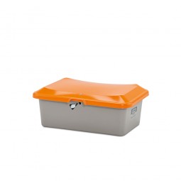 Streugut-Behälter, Volumen 100 L, grau/orange, BxTxH 890x600x340 mm, glasfaserverstärkter Kunststoff (GFK)