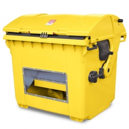 Streugutbehälter mit Entnahmeöffnung, gelb, 1100 Liter, BxTxH 1365x1060x1450 mm