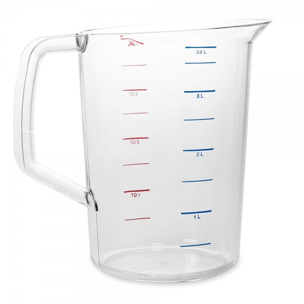 Messbecher aus klarem bruchfestem Polycarbonat (PC), Inhalt 3,8 Liter, ØxH 182x250 mm