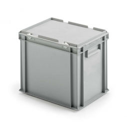 Euro-Deckelbehälter aus PP, LxBxH 400x300x330 mm, grau