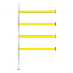 Paletten-Anbauregal für 15 Europaletten, Tragbalkenebenen mit 38 mm Spanplattenböden, Fachlast 2900 kg/Tragbalkenpaar, BxTxH 2785 x 1100 x 5000 mm Paletten-Anbauregal für 15 Europaletten, Tragbalkenebenen mit 38 mm Spanplattenböden, Fachlast 2900 kg/Tragbalkenpaar, BxTxH 2785 x 1100 x 5000 mm