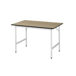 Arbeitstisch mit MDF-Tischplatte, BxTxH 1250x800x800-850 mm, Gestell lichtgrau RAL 7035