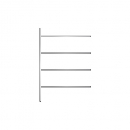 Aluminium-Anbauregal mit 4 geschlossenen Regalböden, Stecksystem, BxTxH 1375x500x2000 mm, Nutztiefe 440 mm