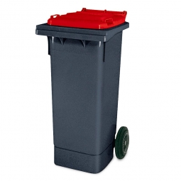 80 Liter MGB, Müllbehälter in grau mit rotem Deckel