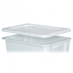 Stülpdeckel für Euro-Dreh- und Stapelbehälter, LxB 600x400 mm, weiß, Polyethylen-Kunststoff