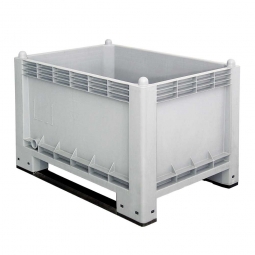 Volumenbox / Industriebox mit 2 Kufen, 300 Liter, LxBxH 1000x700x650 mm, Wände/Boden geschlossen, grau