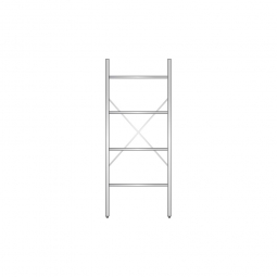 Aluminiumregal mit 4 geschlossenen Regalböden, Stecksystem, BxTxH 800x500x2000 mm, Nutztiefe 440 mm