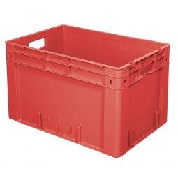 Schwerlastbehälter, geschlossen, PP, LxBxH 600x400x420 mm, 80 Liter, 2 Durchfassgriffe, rot