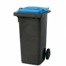 120 Liter MGB, Müllbehälter in anthrazit mit blauem Deckel
