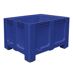 Großbox / Großbehälter mit 4 Füßen, 610 Liter, LxBxH 1200x1000x760 mm, Boden/Wände geschlossen, blau