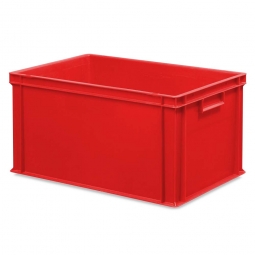 Euro-Stapelbehälter mit 2 Griffleisten, LxBxH 600x400x320 mm, rot