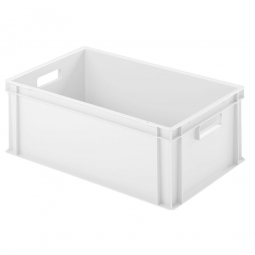 Euro-Geschirrkasten mit 2 Durchfassgriffen, PP, LxBxH 600x400x220 mm, 45 Liter, weiß