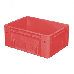 Schwerlastbehälter, geschlossen, PP, LxBxH 400x300x175 mm, 15 Liter, 2 Griffleisten, rot