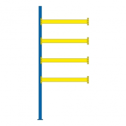 Paletten-Anbauregal für 10 Europaletten, Tragbalkenebenen mit 38 mm Spanplattenböden, Fachlast 2200 kg/Tragbalkenpaar, BxTxH 1885 x 1100 x 4500 mm Paletten-Anbauregal für 10 Europaletten, Tragbalkenebenen mit 38 mm Spanplattenböden, Fachlast 2200 kg/Tragbalkenpaar, BxTxH 1885 x 1100 x 4500 mm