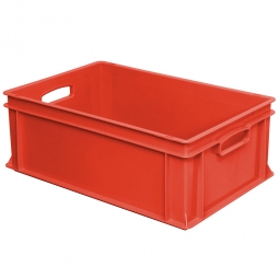 Eurobehälter mit 2 Durchfassgriffe, LxBxH 600x400x220 mm, 43 Liter, rot
