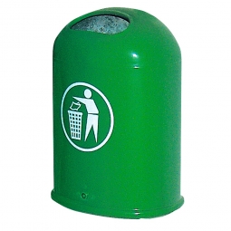 Feuerverzinkter Abfallbehälter mit Bodenklappe, 45 Liter, grün, BxTxH 430x330x600 mm