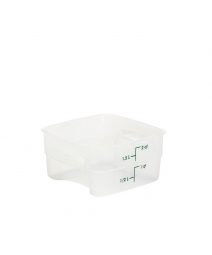 Platzsparbehälter, viereckig, LxBxH 185x185x100 mm, Inhalt 1,9 Liter - transluzent
