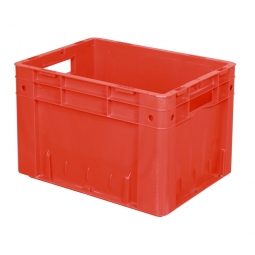 Schwerlastbehälter geschlossen, PP, LxBxH 400x300x270 mm, 23 Liter, 2 Durchfassgriffe, rot