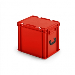 Euro-Koffer aus PP mit 2 Tragegriffen, LxBxH 400x300x330 mm, rot