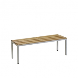Sitzbank, BxTxH 1000x400x400 mm, Gestell RAL 7035 lichtgrau, Sitzfläche aus Naturholz Sitzbank, BxTxH 1000x400x400 mm, Gestell RAL 7035 lichtgrau, Sitzfläche aus Naturholz