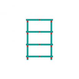 Kunststoffregal mit 4 Lagerebenen, Stecksystem, BxTxH 1200x400x1820 mm, 500 mm lichte Fachhöhe