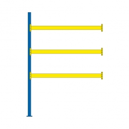 Paletten-Anbauregal mit 3 Paar Tragbalken für 12 Europaletten, Fachlast 1800 kg/Tragbalkenpaar, BxTxH 2785 x 1100 x 4000 mm Paletten-Anbauregal mit 3 Paar Tragbalken für 12 Europaletten, Fachlast 1800 kg/Tragbalkenpaar, BxTxH 2785 x 1100 x 4000 mm