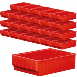Regalkasten-Set "Profi", 24-teilig, rot, LxBxH 300x183x81 mm, Polypropylen-Kunststoff (PP), Gewicht 275 g