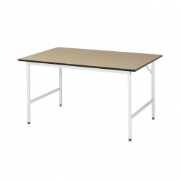 Arbeitstisch mit MDF-Tischplatte, BxTxH 1500x1000x800-850 mm, Gestell lichtgrau RAL 7035