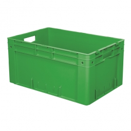 Schwerlastbehälter, geschlossen, PP, LxBxH 600x400x270 mm, 50 Liter, 2 Durchfassgriffe, grün