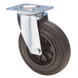 Transportgeräte-Lenkrolle, Rad-ØxB 80x35 mm, Tragkraft 100 kg, schwarz