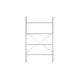 Aluminiumregal mit 4 Gitterböden, Stecksystem, BxTxH 1200x500x2000 mm, Nutztiefe 480 mm