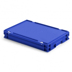 Euro-Deckelbehälter aus PP, LxBxH 600x400x85 mm, blau
